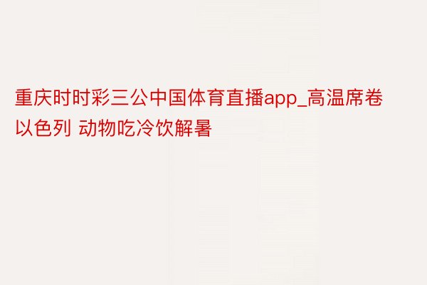 重庆时时彩三公中国体育直播app_高温席卷以色列 动物吃冷饮解暑